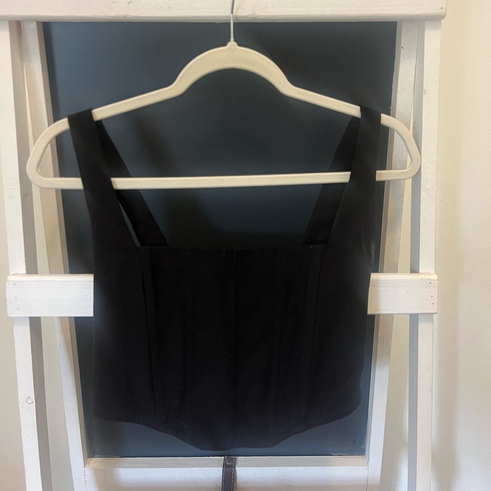 Elegant Black Corset Style Tank Top